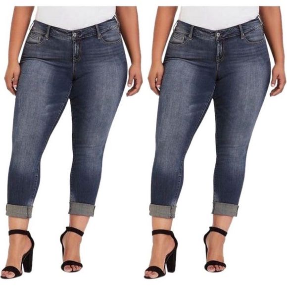 torrid Denim - Torrid Blue Medium Wash Slim Boyfriend Cut Jeans size 16